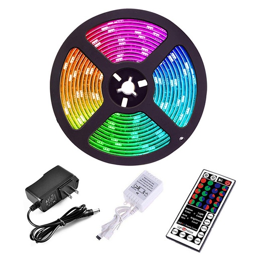 [CL2835RGB] KIT Cinta led multicolor, ip60 16 pies. 3528, control remoto stripe RGB rk